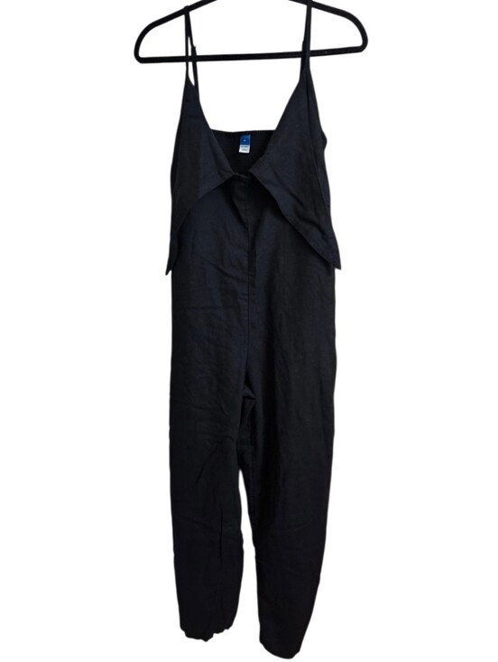 Old Navy Pants - Old Navy Linen Blend Black Harem V Neck Smocked Wide Leg Jumpsuit with Pockets M
